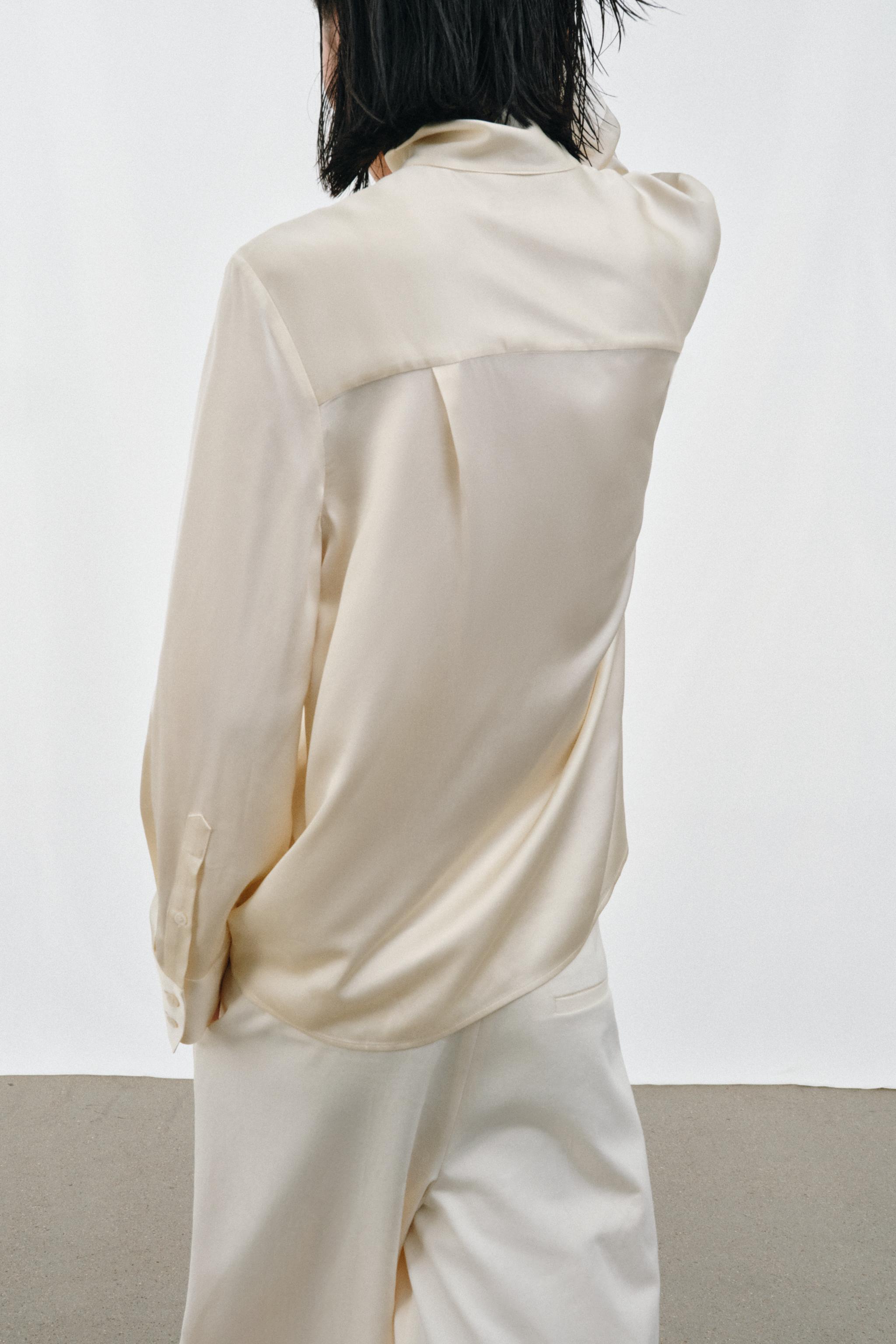 ZW COLLECTION FLOWY SATIN EFFECT SHIRT